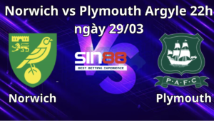 Norwich vs Plymouth Argyle 22h ngày 29/03